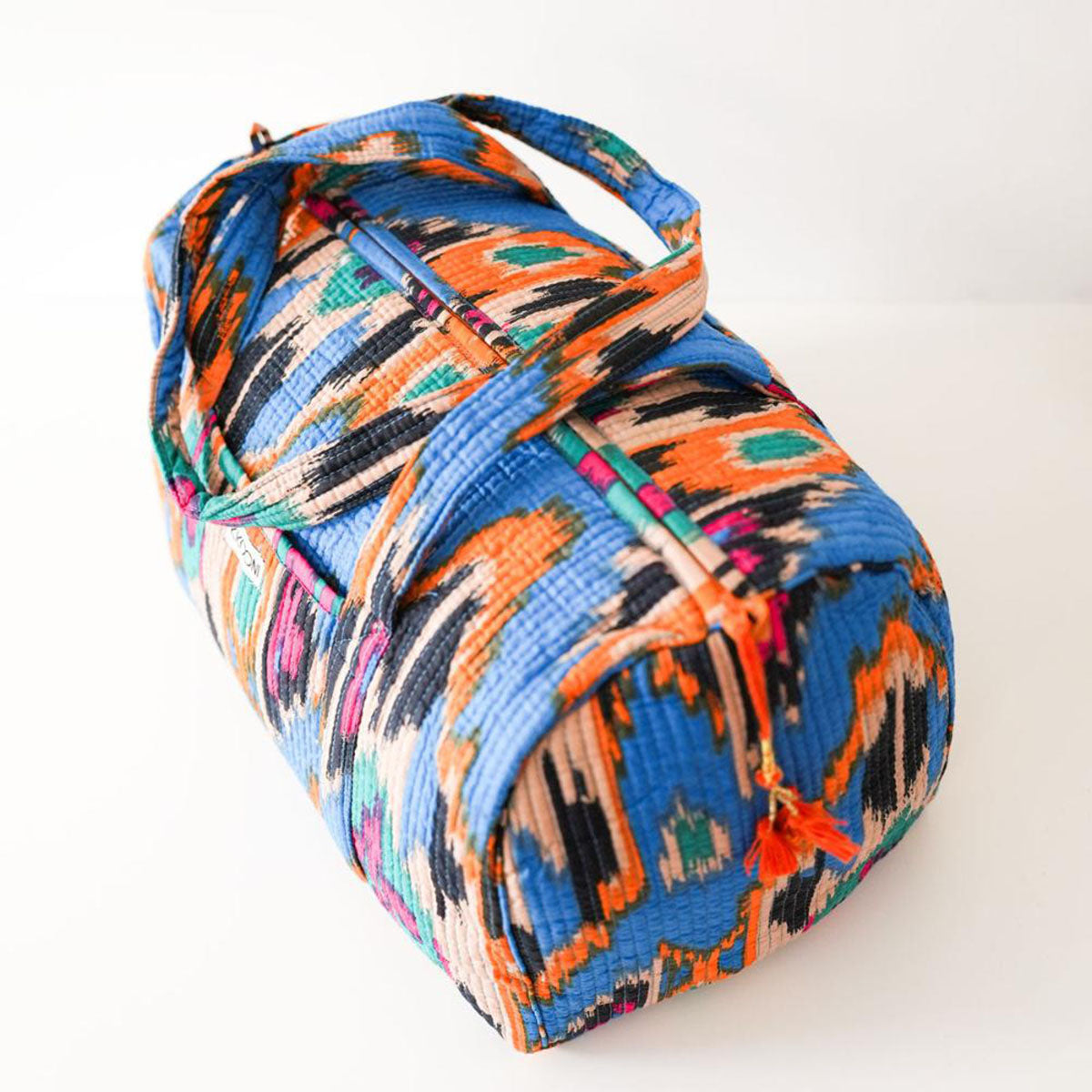 Handmade cotton bag "Blue Ikat"