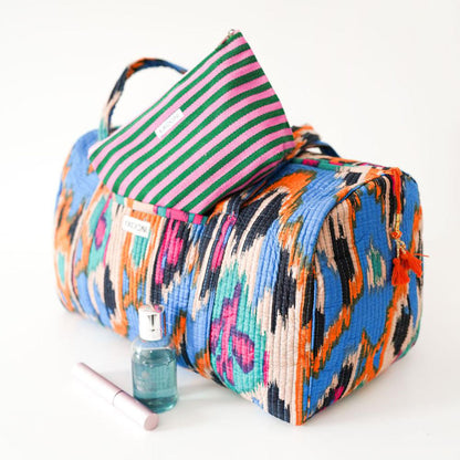 handgemachte Baumwolltasche "Blue Ikat"