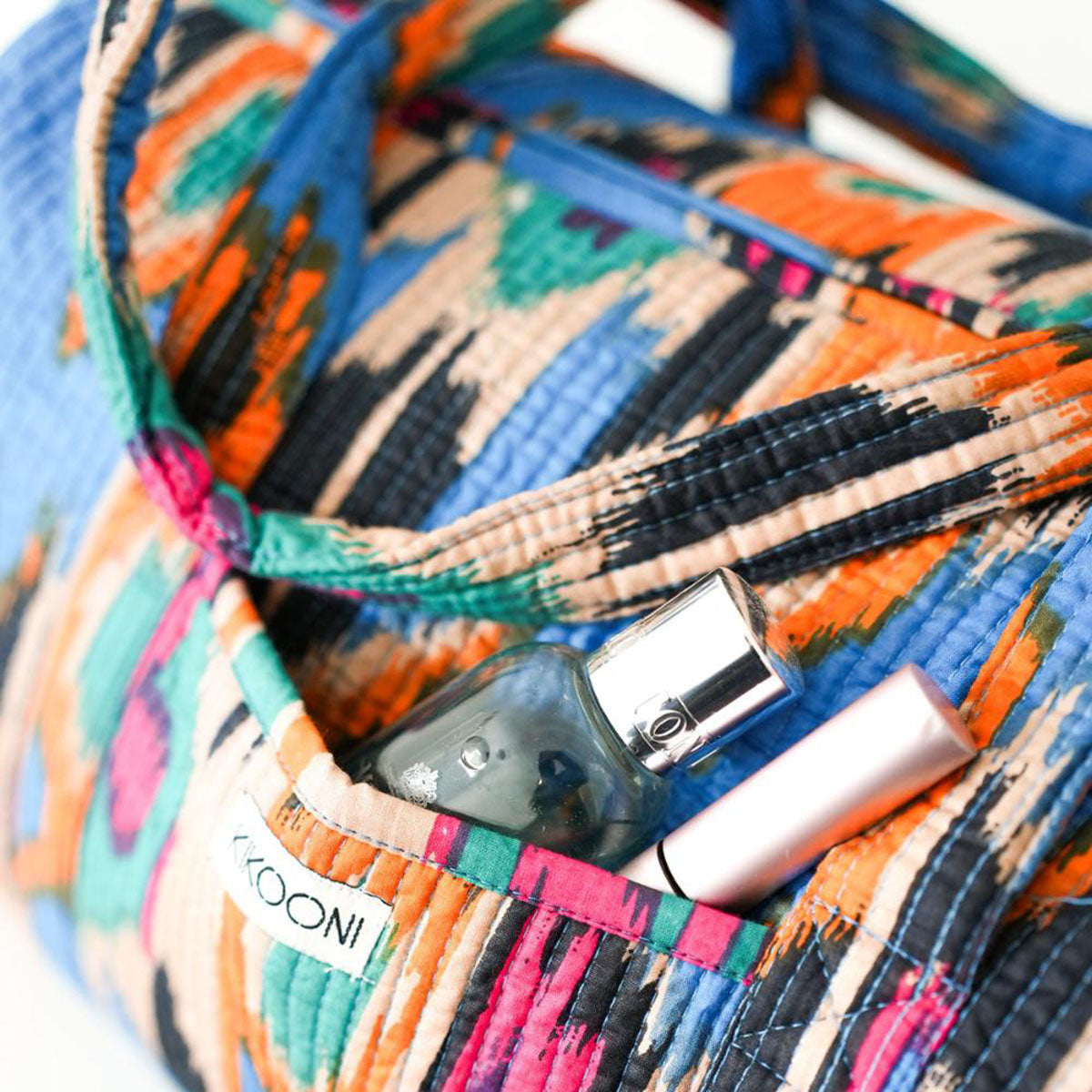 Handgemachte Baumwolltasche "Blue Ikat"