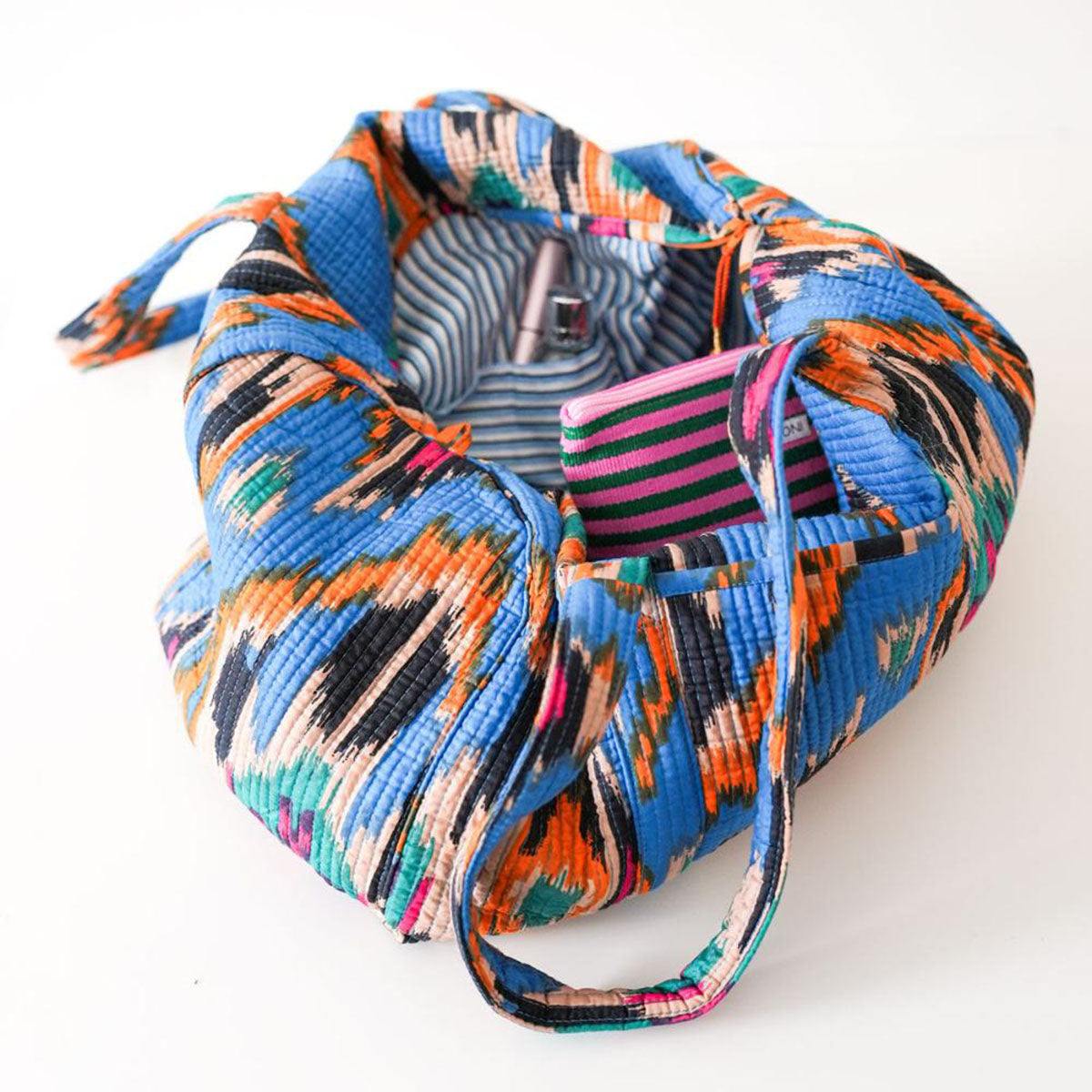 Handgemachte Baumwolltasche "Blue Ikat"