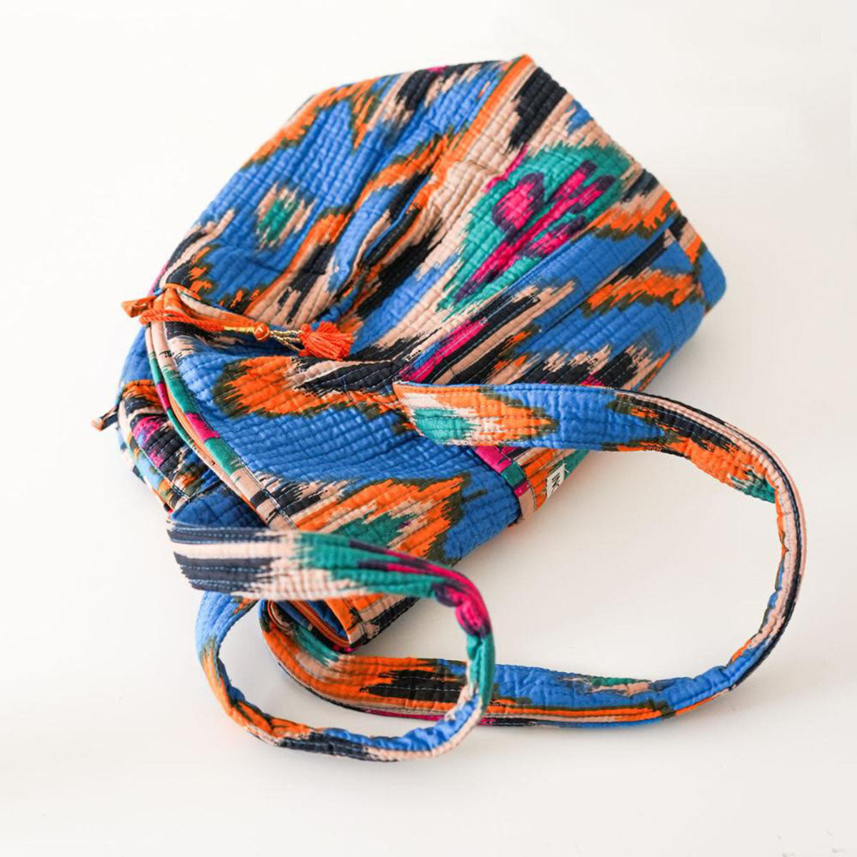 Handgemachte Baumwolltasche "Blue Ikat"