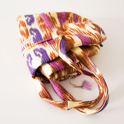 handgemachte Baumwolltasche  "HAPPY IKAT"