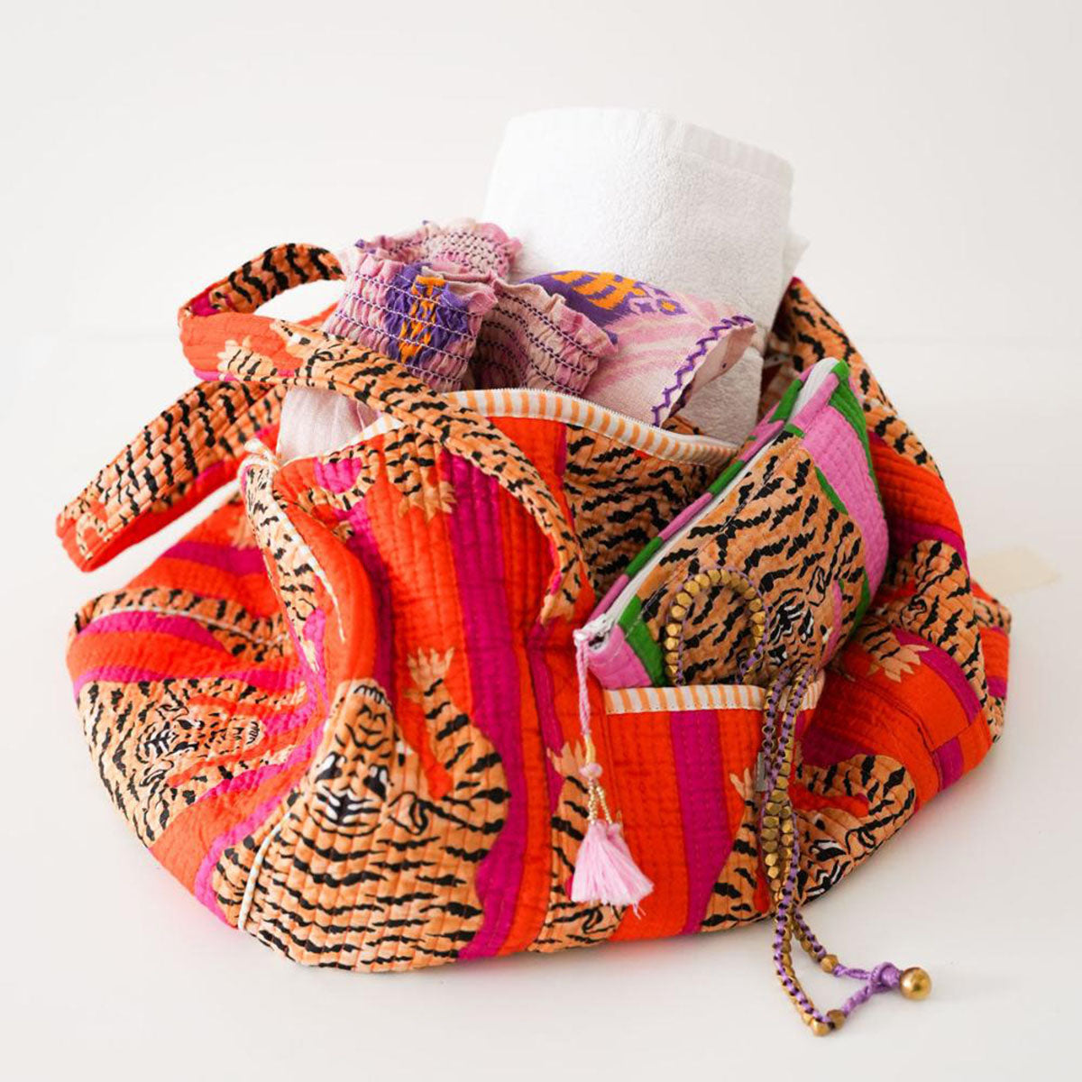 Handgemachte Baumwolltasche "Poppy Tiger"